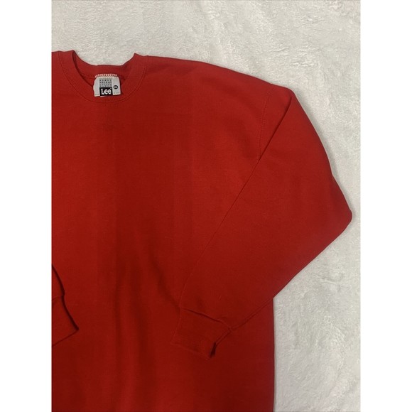 Vintage 90s Lee Sports Blank Sweatshirt Red Crew Neck Pullover USA Made Mens XL - Picture 4 of 9